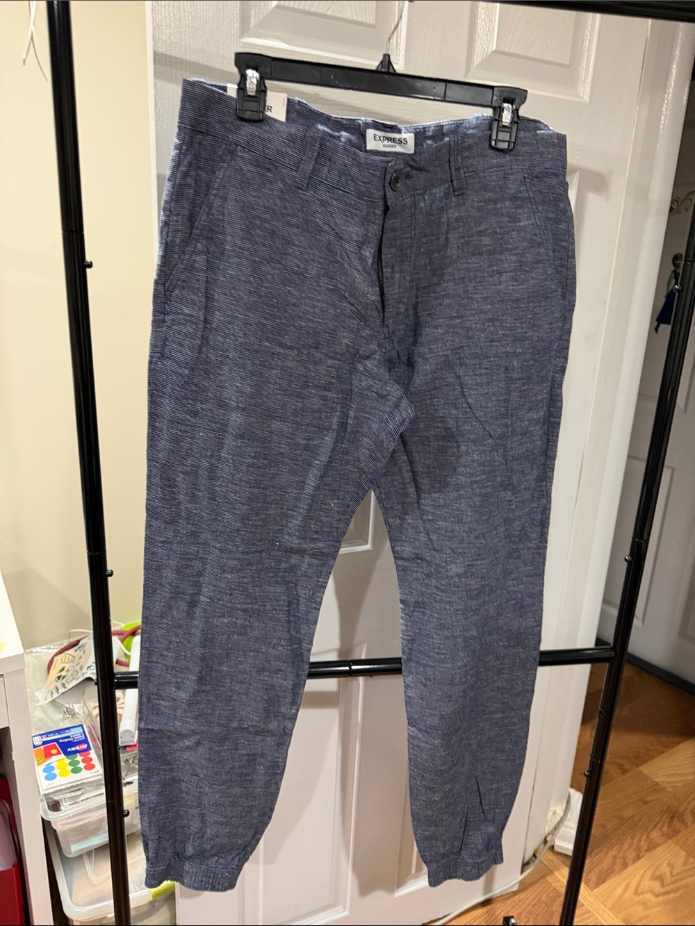 Express Men’s Heather Navy Stretch Jogger Pants